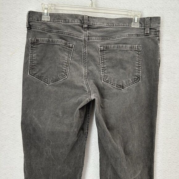 Loft Pants Women 12/31 Gray Corduroy Boyfriend 5Pocket Relaxed Comfy Casual Boho - Picture 9 of 9